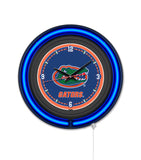 University of Florida Black Case Neon Clock