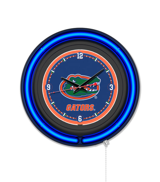 University of Florida Black Case Neon Clock