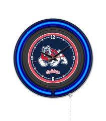 Fresno State University Black Case Neon Clock