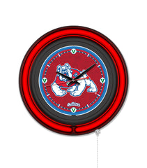 Fresno State University Black Case Neon Clock