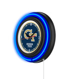 Georgia Tech Black Case Neon Clock