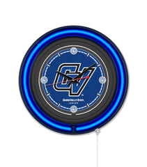 Grand Valley State University Black Case Neon Clock