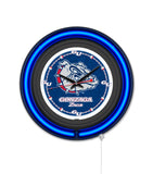 Gonzaga Black Case Neon Clock