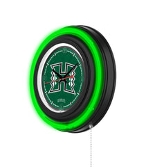 University of Hawaii Black Case Neon Clock