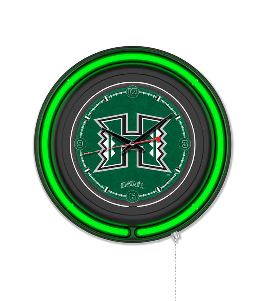 University of Hawaii Black Case Neon Clock