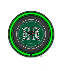 University of Hawaii Black Case Neon Clock