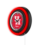 University of Houston Black Case Neon Clock