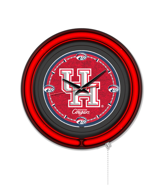 University of Houston Black Case Neon Clock