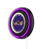 James Madison University Black Case Neon Clock