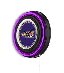 James Madison University Black Case Neon Clock