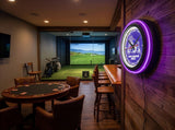 James Madison University Black Case Neon Clock