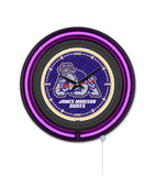 James Madison University Black Case Neon Clock