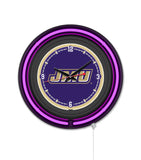 James Madison University Black Case Neon Clock