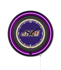 James Madison University Black Case Neon Clock