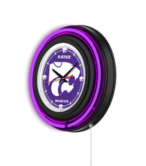 Kansas State University Black Case Neon Clock