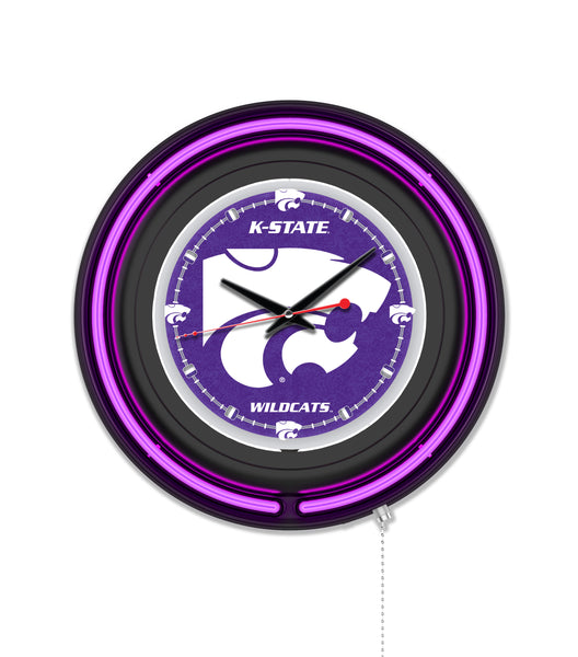 Kansas State University Black Case Neon Clock