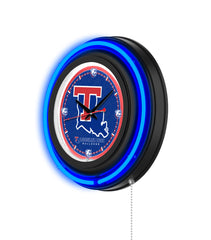 Louisiana Tech University Black Case Neon Clock