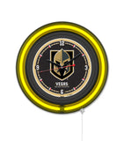 Vegas Golden Knights Black Case Neon Clock