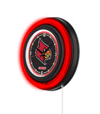 University of Louisville Black Case Neon Clock