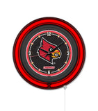 University of Louisville Black Case Neon Clock