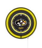 Michigan Tech University Black Case Neon Clock