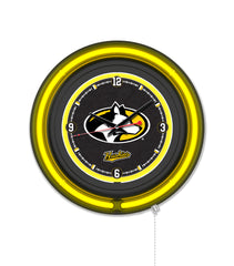 Michigan Tech University Black Case Neon Clock