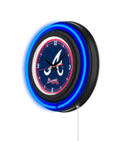 Atlanta Braves Black Case Neon Clock