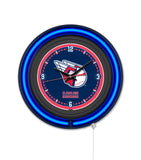 Cleveland Guardians Black Case Neon Clock