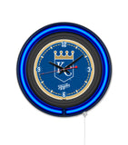 Kansas City Royals Black Case Neon Clock