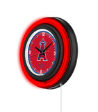 Los Angeles Angels Black Case Neon Clock