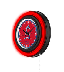 Los Angeles Angels Black Case Neon Clock