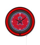 Los Angeles Angels Black Case Neon Clock