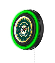 Oakland Athletics Black Case Neon Clock