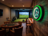 Oakland Athletics Black Case Neon Clock