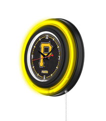 Pittsburgh Pirates Black Case Neon Clock