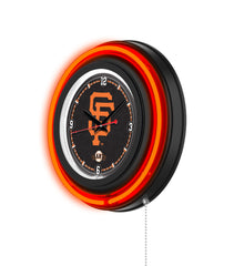 San Francisco Giants Black Case Neon Clock