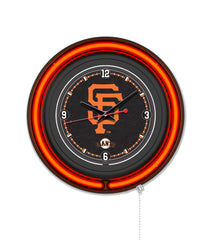 San Francisco Giants Black Case Neon Clock