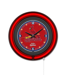 St. Louis Cardinals Black Case Neon Clock