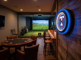 Texas Rangers Black Case Neon Clock