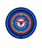 Texas Rangers Black Case Neon Clock