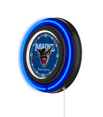 University of Maine Black Case Neon Clock