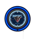 University of Maine Black Case Neon Clock
