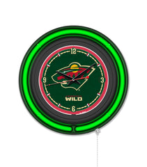 Minnesota Wild Black Case Neon Clock