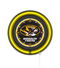 University of Missouri Black Case Neon Clock