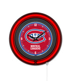 Montreal Canadiens Black Case Neon Clock