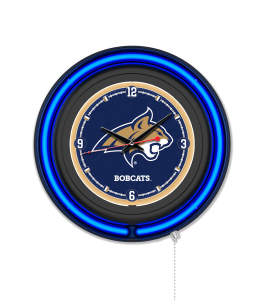 Montana State University Black Case Neon Clock