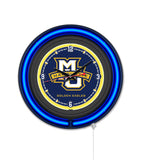 Marquette University 15" Black Case Neon Clock