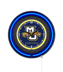Marquette University 15" Black Case Neon Clock