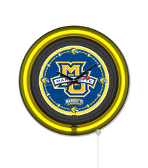 Marquette University Black Case Neon Clock