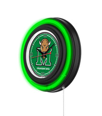 Marshall University Black Case Neon Clock